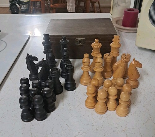 Wooden chess piece set - set,